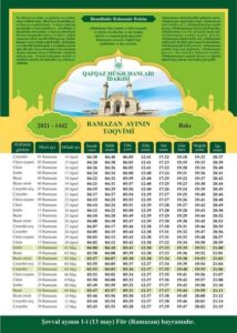 Ramazan ayının təqvimi açıqlandı – CƏDVƏL 3 image-1617981813_171979576_371040241103570_3509379404349602119_n
